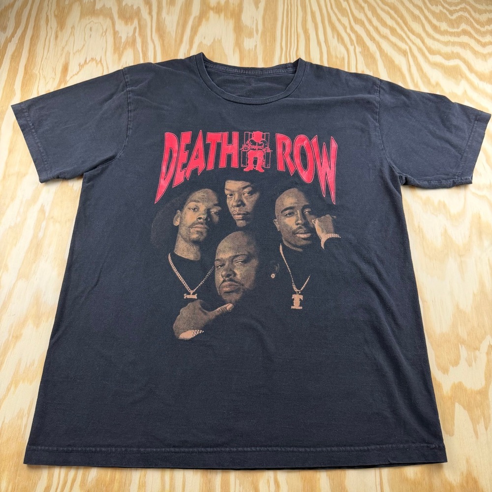 VTG Death Row Records Men L Snoop Dogg Tupac Dr Dre Suge Knight Graphic T-Shirt
